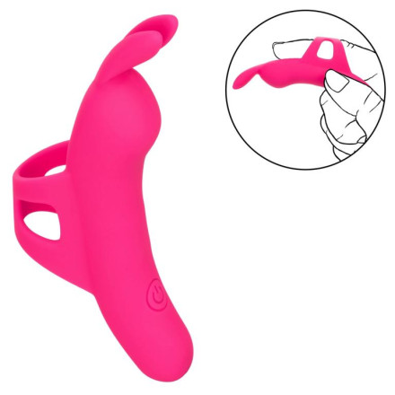 Розовый вибромассажер на палец The Flirty Vibe - 10 см. 