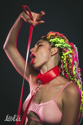 Красный ошейник Circus с поводком 