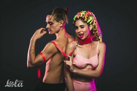 Красный ошейник Circus с поводком 