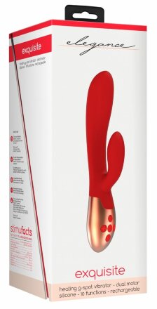 Красный вибратор Exquisite с подогревом - 20,5 см. 