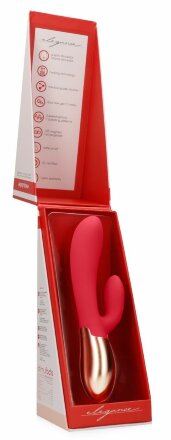 Красный вибратор Exquisite с подогревом - 20,5 см. 