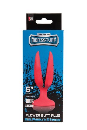 Красная пробка-бутон MENZSTUFF FLOWER BUTT PLUG 5INCH - 13,5 см. 