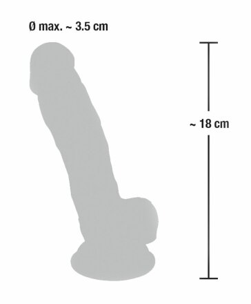 Реалистичный фаллоимитатор из силикона Medical Silicone Dildo - 18 см. 