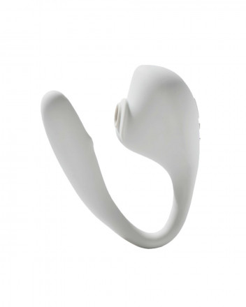 Серый вакуумный стимулятор с отростком Ose 2 Premium Robotic Massager 