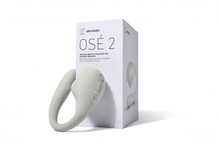Серый вакуумный стимулятор с отростком Ose 2 Premium Robotic Massager 