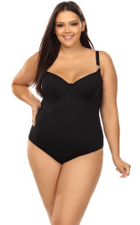 Слитный купальник plus size с чашками на каркасе
