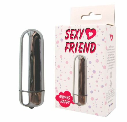Серебристая гладкая вибропуля Sexy Friend - 8,3 см. 