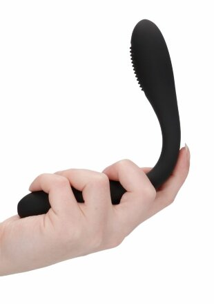 Черный двухсторонний вибратор Flex - 21,5 см. 