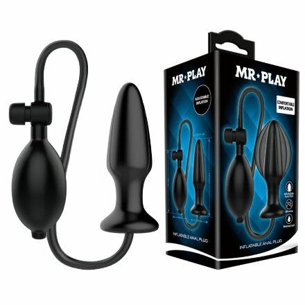 Черная анальная втулка с расширением Mr Play - 13 см. 