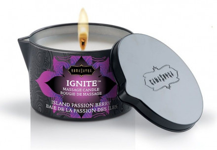 Массажная свеча Ignite ISLAND PASSION BERRY с ароматом маракуйи и папайи - 170 гр. 