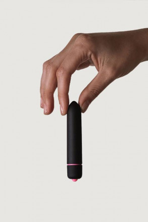 Черная компактная вибропуля Univibe - 9 см. 