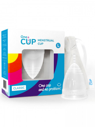 Прозрачная менструальная чаша OneCUP Classic - размер L 