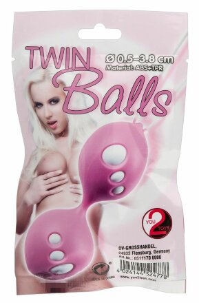Розовые вагинальные шарики Twin Balls 