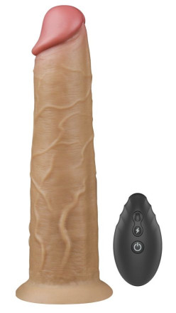 Телесный вибратор-ротатор 8.0 Dual Layered Platinum Silicone Rotator - 20,5 см. 