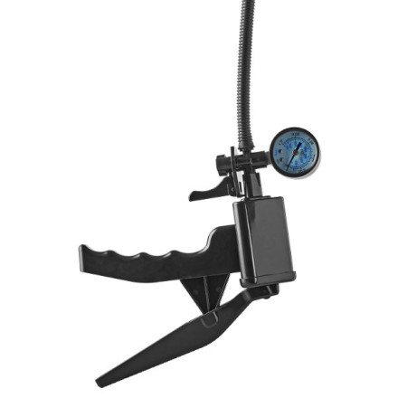 Прозрачная вакуумная помпа с манометром Deluxe Pistol Penis Pump 