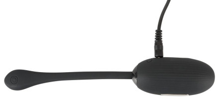 Черное виброяйцо с электростимуляцией Vibrating E-Stim Love Ball 