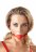 Силиконовый кляп-шар на чёрных ремешках Red Gag silicone 