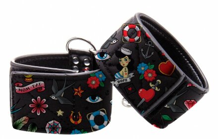 Наножники на цепочке Printed Ankle Cuffs Old School Tattoo Style 