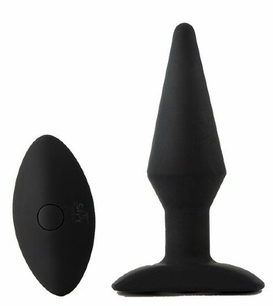 Черный анальный вибромассажер WIRELESS REMOTE PLUG - 13 см. 
