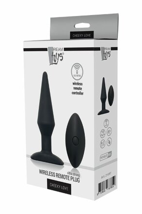 Черный анальный вибромассажер WIRELESS REMOTE PLUG - 13 см. 