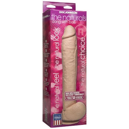 Фаллоимитатор большого размера The Naturals Vac-U-Lock Removable Suction Cup 12&quot; Dong with Balls - 29,5 см. 