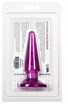 Фиолетовая анальная пробка BUTT PLUG - 9,5 см. 