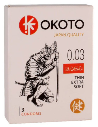 Тонкие презервативы OKOTO Thin Extra Soft - 3 шт. 