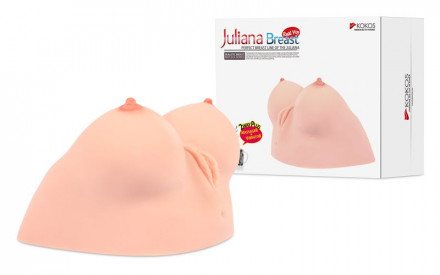 Полуторс Juliana Breast в виде груди с вибровагиной 