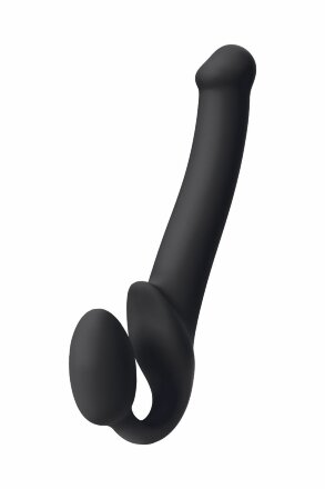 Черный безремневой страпон Silicone Bendable Strap-On M 