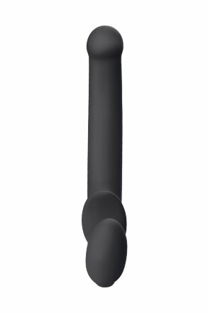 Черный безремневой страпон Silicone Bendable Strap-On M 