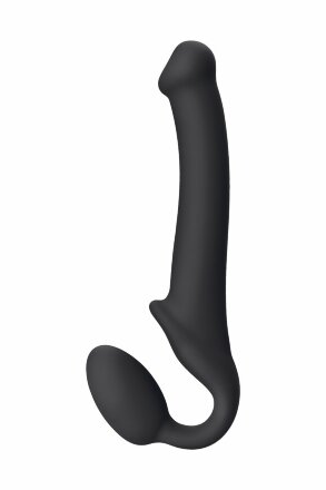 Черный безремневой страпон Silicone Bendable Strap-On M 