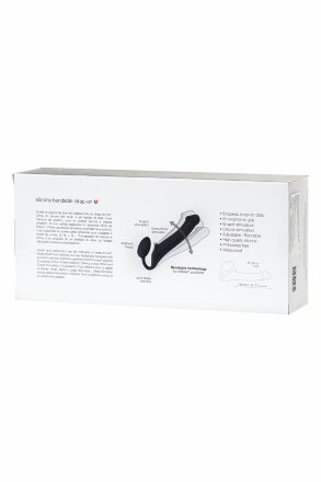 Черный безремневой страпон Silicone Bendable Strap-On M 