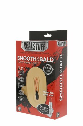 Мастурбатор-вагина с вибрацией и выносным пультом управления REALSTUFF SMOOTH &amp; BALD 