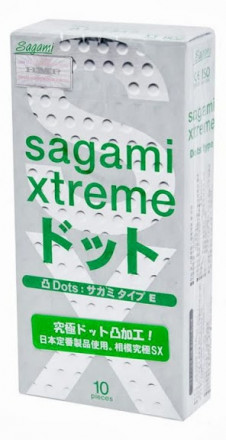 Презервативы Sagami Xtreme Type-E с точками - 10 шт. 