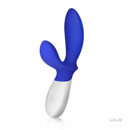 Синий вибромассажёр простаты Loki Wave Federal Blue с отростком для стимуляции промежности - 19,6 см. 