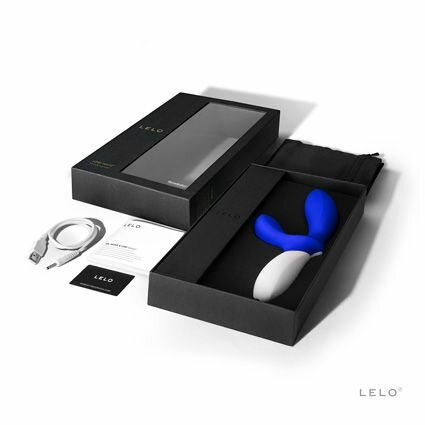 Синий вибромассажёр простаты Loki Wave Federal Blue с отростком для стимуляции промежности - 19,6 см. 
