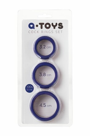 Набор из 3 фиолетовых эрекционных колец A-Toys 