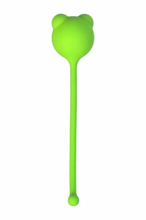 Зеленый силиконовый вагинальный шарик A-Toys с ушками 