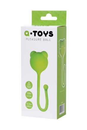 Зеленый силиконовый вагинальный шарик A-Toys с ушками 