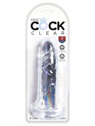 Прозрачный фаллоимитатор King Cock Clear 6 Cock - 18,4 см. 
