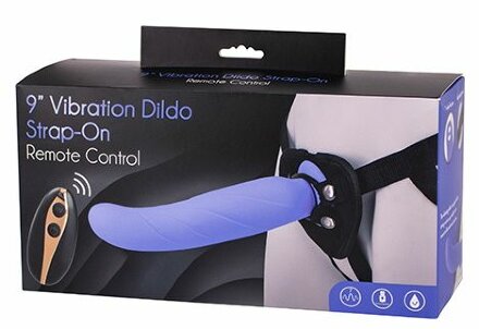 Фиолетовый вибрострапон 9INCH VIBRATION DILDO STRAP-ON - 24 см. 
