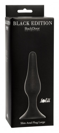 Чёрная анальная пробка Slim Anal Plug Large - 12,5 см. 