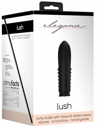 Черная вибропуля Turbo Rechargeable Bullet Lush - 9,8 см. 