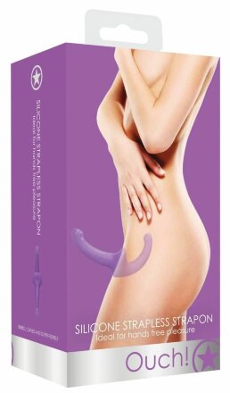 Фиолетовый безремневой страпон Silicone Strapless Strapon 