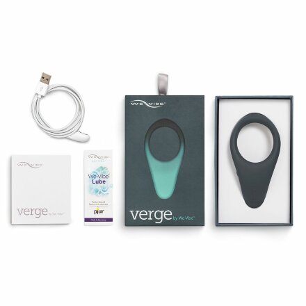 Чёрное эрекционное виброкольцо We-vibe Verge 