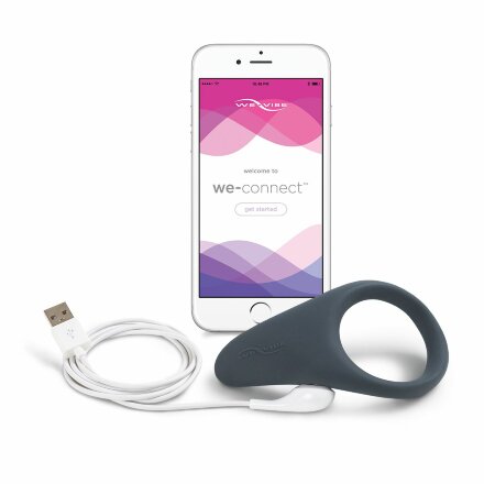 Чёрное эрекционное виброкольцо We-vibe Verge 