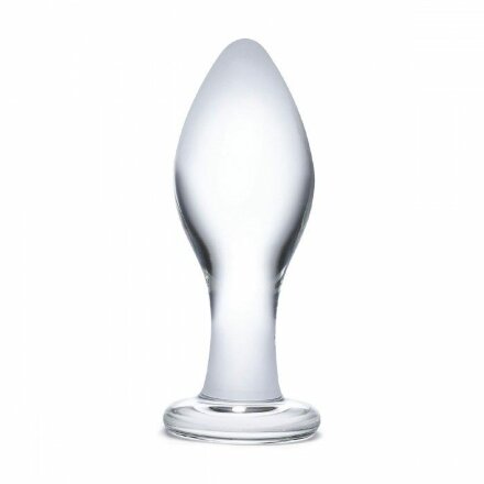 Прозрачная округлая анальная пробка Classic Glass Butt Plug - 10 см. 