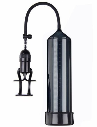 Чёрная вакуумная помпа Eroticon PUMP X3 с ручным насосом 