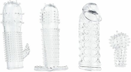 Набор из 4 насадок на член Pleasured Penis Enhancement Sleeve 4 Pack 