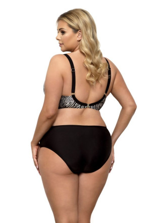 Раздельный купальник plus size: трусики и принтованный лиф с блеском 